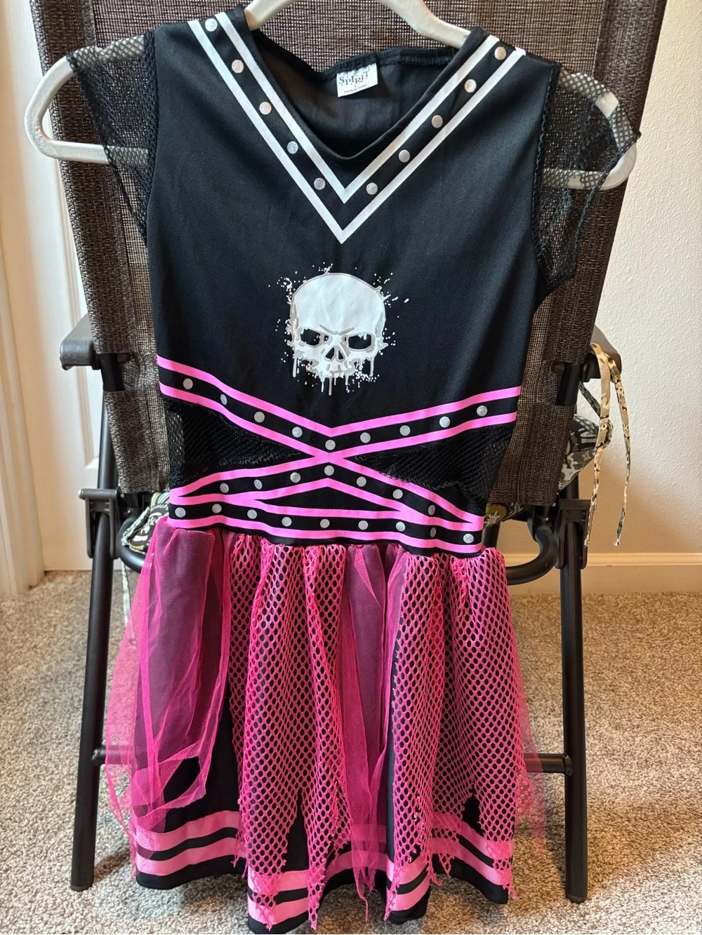 Spirit Kids Black and Pink Skull Cheerleader Costume